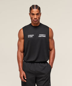 Gymshark S&C Graphic Cut Off Tank - Black