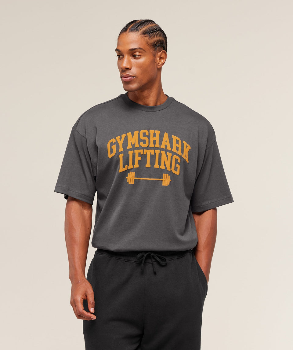 Gymshark Gymshark Lifting Barbell T-Shirt - Onyx Grey