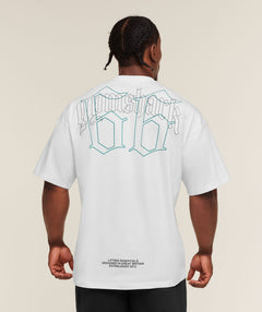 Gymshark Outline Graphic T-Shirt oversized fit White