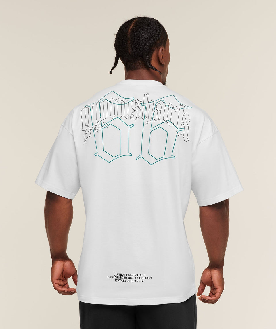 Gymshark Outline Graphic T-Shirt oversized fit White