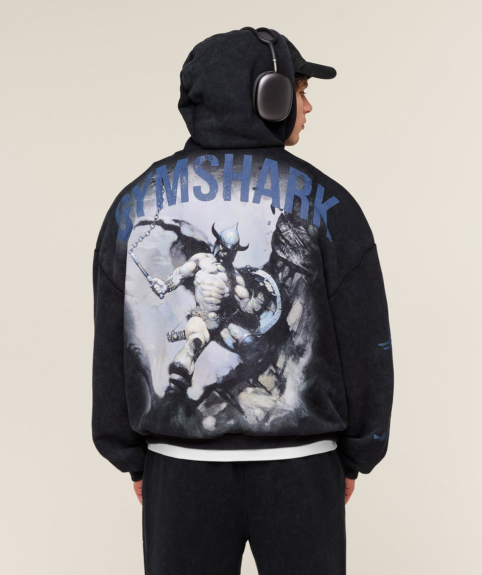 Gymshark Power x Frazetta Graphic Hoodie - Black
