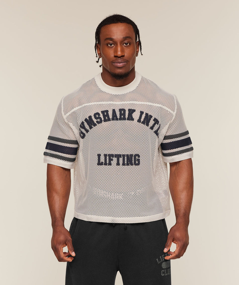 Gymshark Collective Mesh Contrast Jersey Tinted White