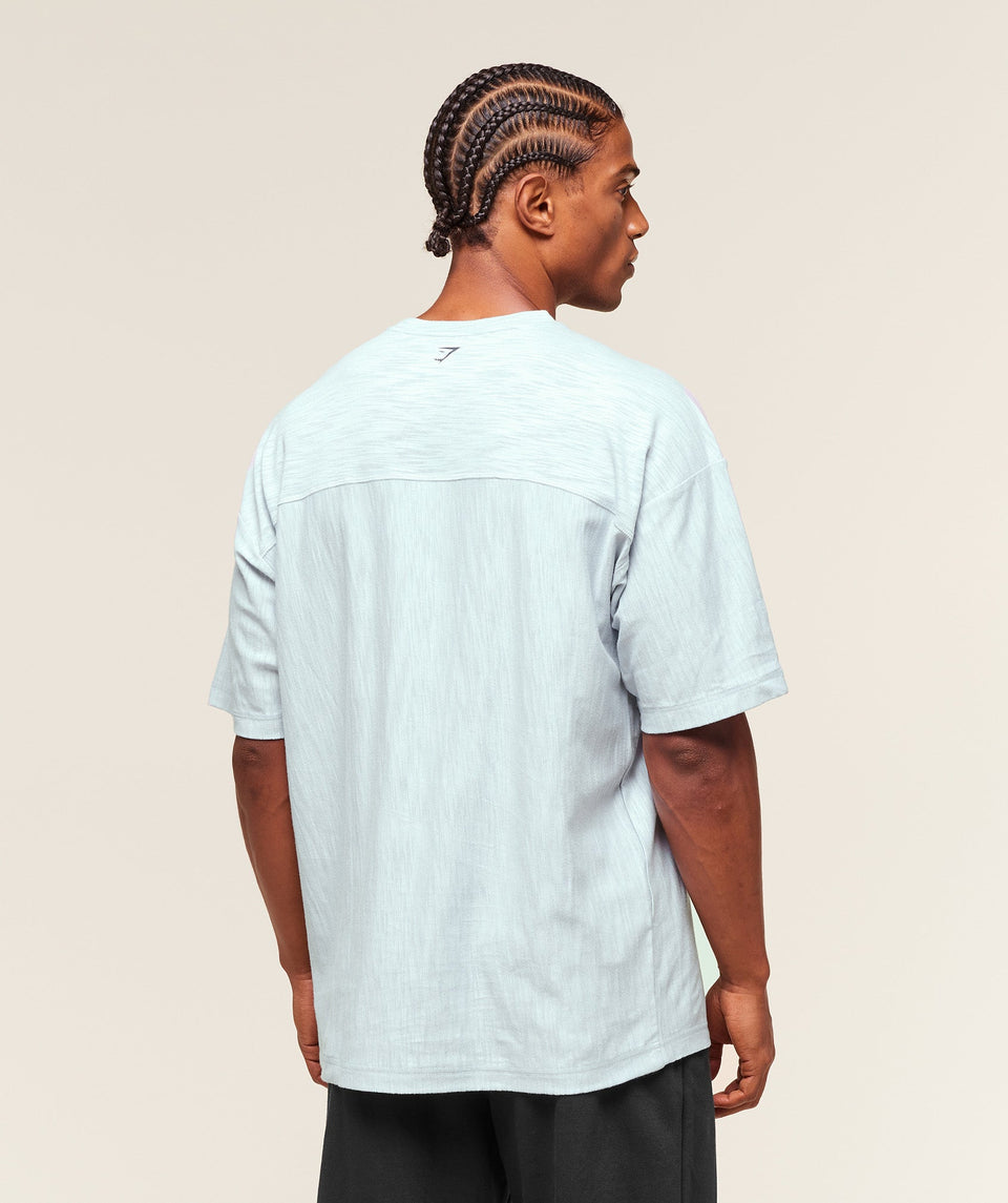 Gymshark Lightweight Slub Textured T-Shirt oversized fit Smoke Blue