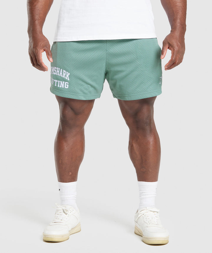 Gymshark Lifting Mesh 5" Shorts Celeste Blue