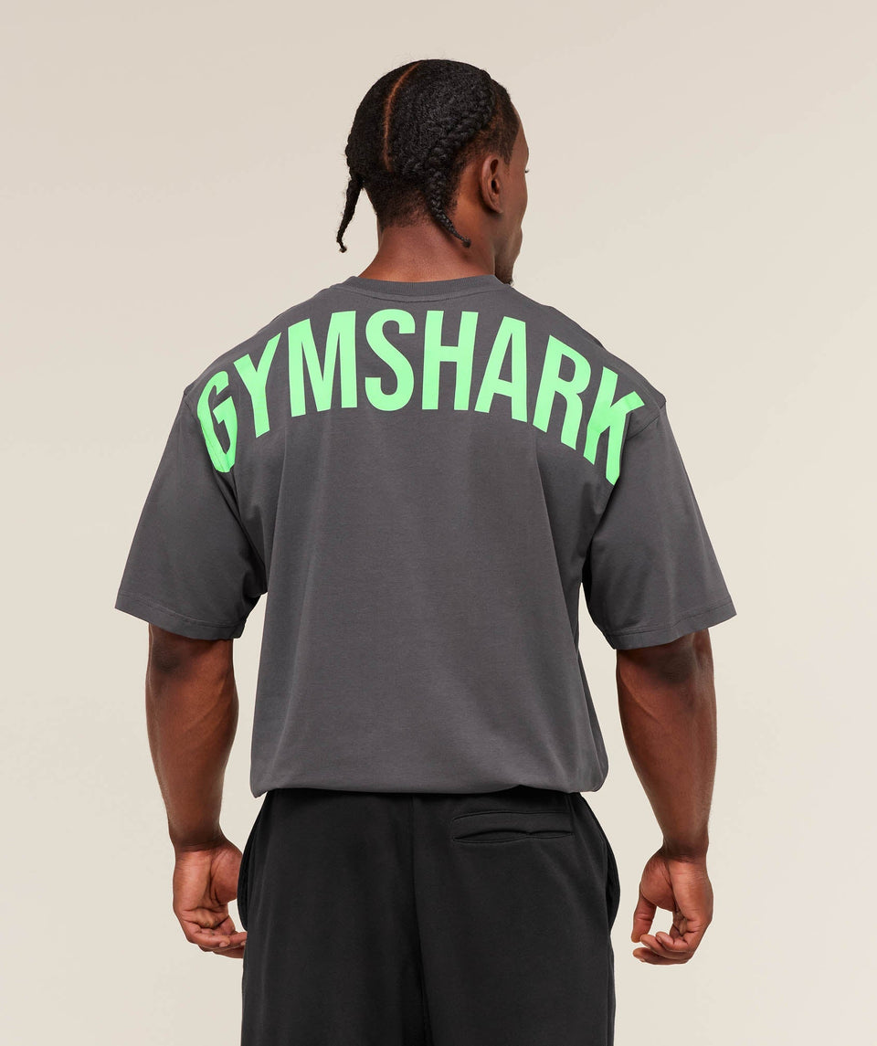 Gymshark Power T-Shirt oversized fit Onyx Grey