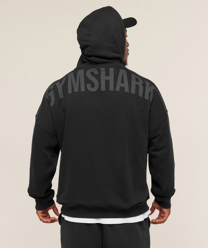 Gymshark Power Zip Up Hoodie - Black/Asphalt Grey