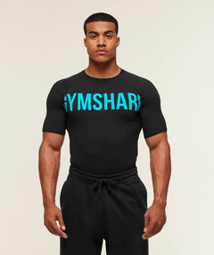 Prime T-Shirt muscle fit Black/Brand Blue