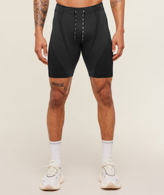 Gymshark Seamless Running Half Tight - Black/Onyx Grey