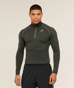 Gymshark Vital 1/4 Zip - Core Olive/Black