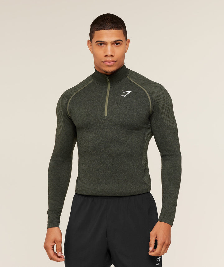 Gymshark Vital 1/4 Zip - Core Olive/Black