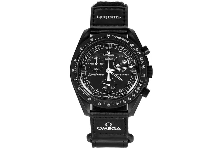 Swatch x Omega Bioceramic Moonswatch Mission To The Moonphase Black Snoopy