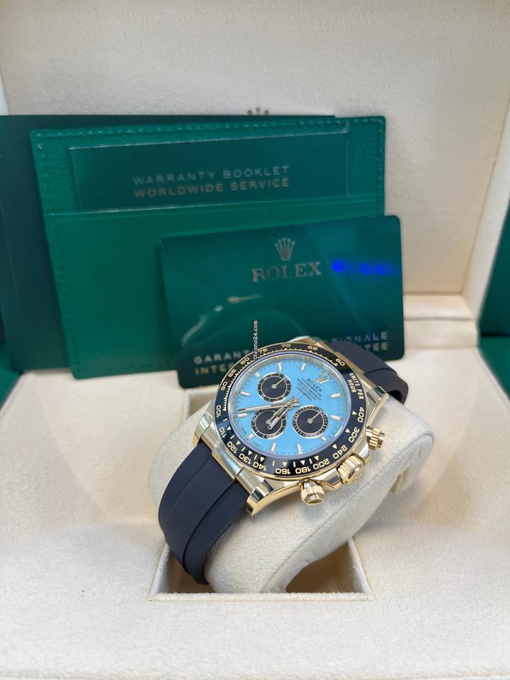 Rolex | Daytona | 126518 | Yellow gold | 40 mm | Rubber | Turquoise | Automatic