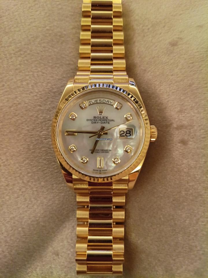 Rolex | Day-Date | 128238 | 36 x 43 mm | Yellow gold | Automatic