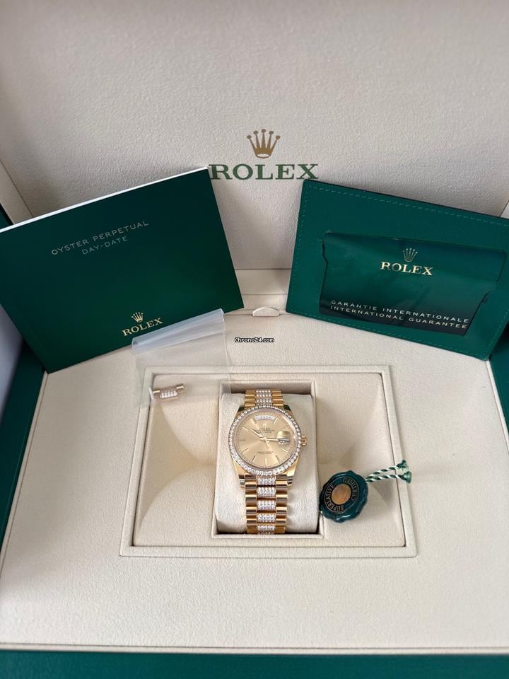Rolex | Day-Date | 128348RBR | Yellow gold | 36 x 43 mm | Yellow gold | Champagne | Automatic
