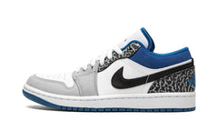 Air Jordan 1 Low Light Grey And Dark Marina Blue