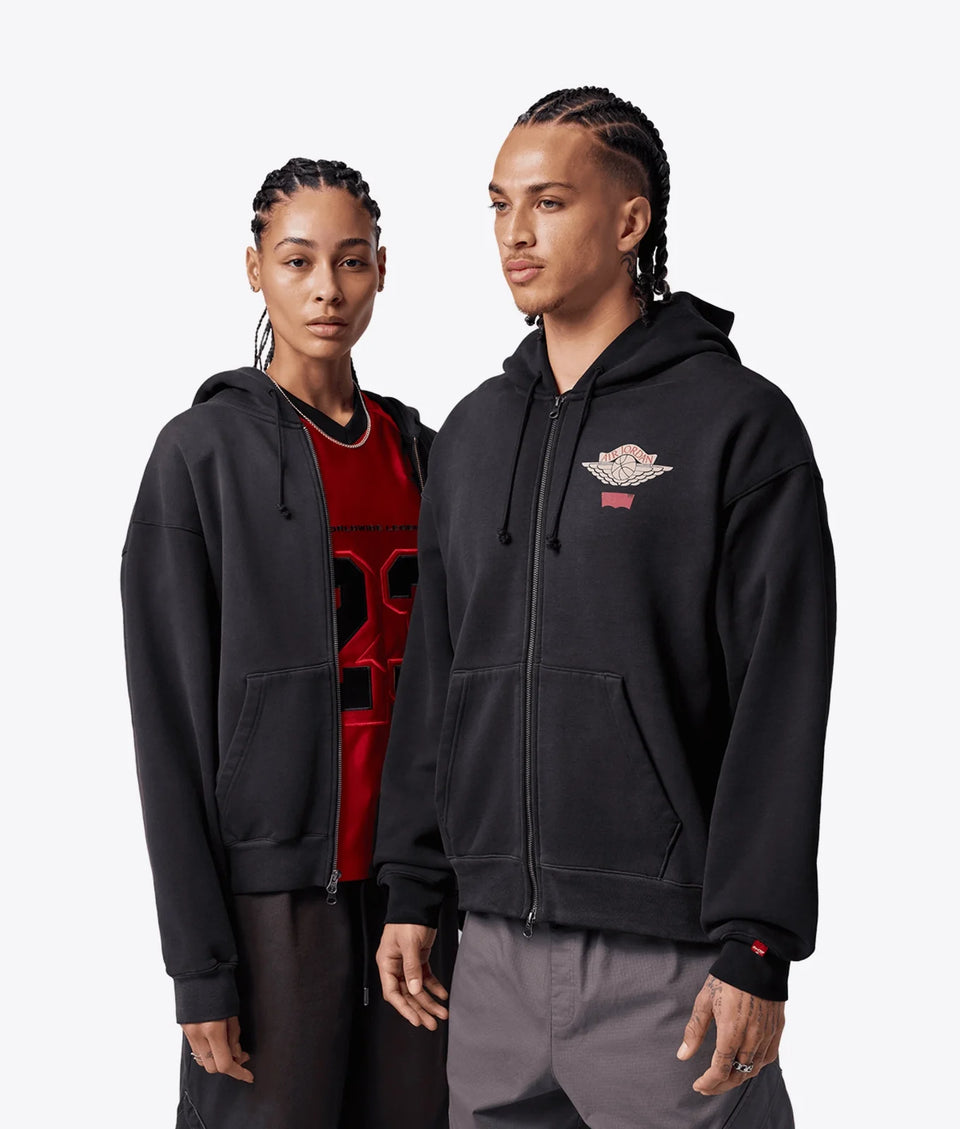 Jordan X LEVIS HOODIE BLACK/PALE IVORY-GYM RED