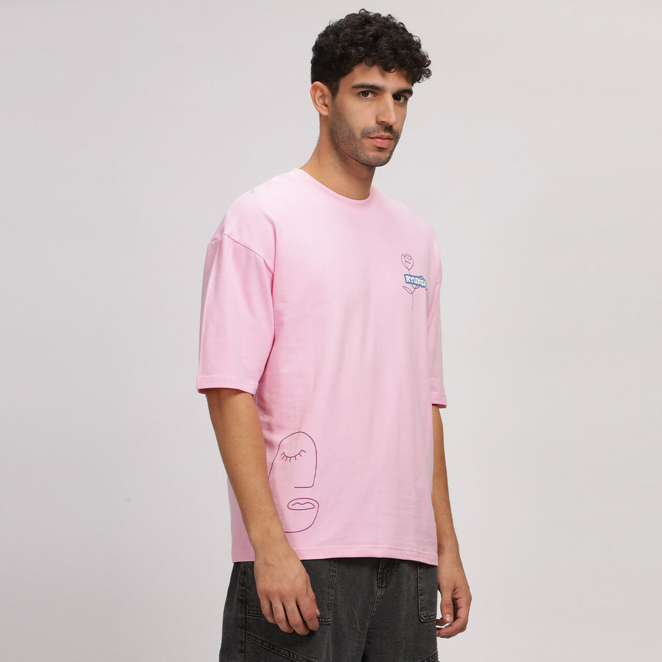Pink Line Art T-Shirt