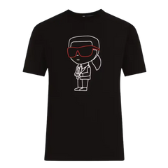 Karl Lagerfeld Men Black Printed Round T-Shirts