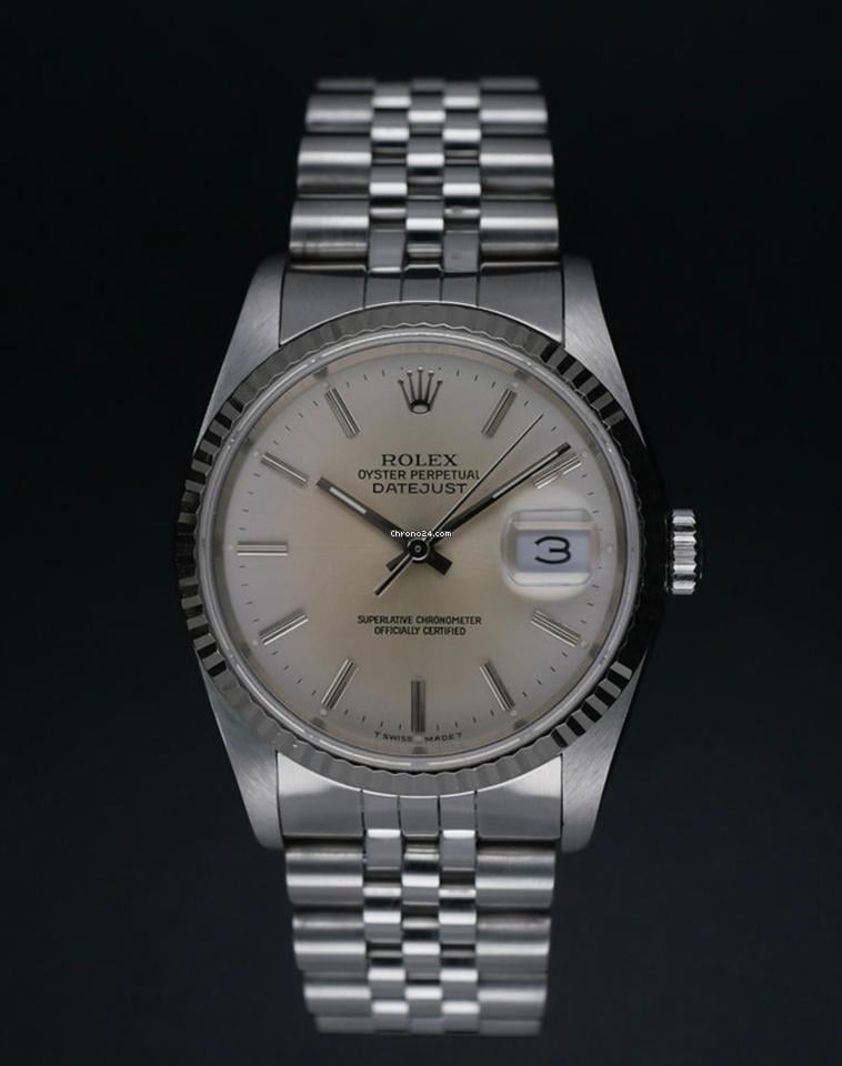 Rolex | Datejust | 16014 | White gold | 36 mm | Steel | White | Automatic