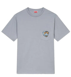 Kenzo Embroidered Jungle Heart Pocket T-Shirt (Grey)