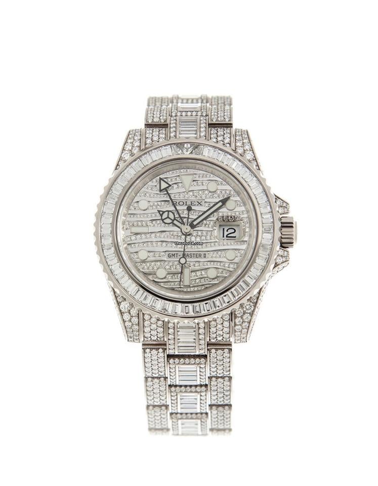 Rolex | GMT-Master II | 116769TBR - factory Dimond set | White gold | 40 mm | White gold | White | Automatic