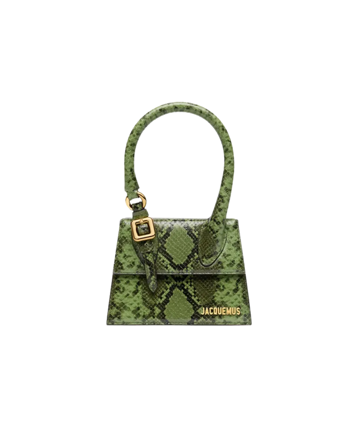 Jacquemus The Medium Chiquito With Buckle Signature Buckled Handbag Green