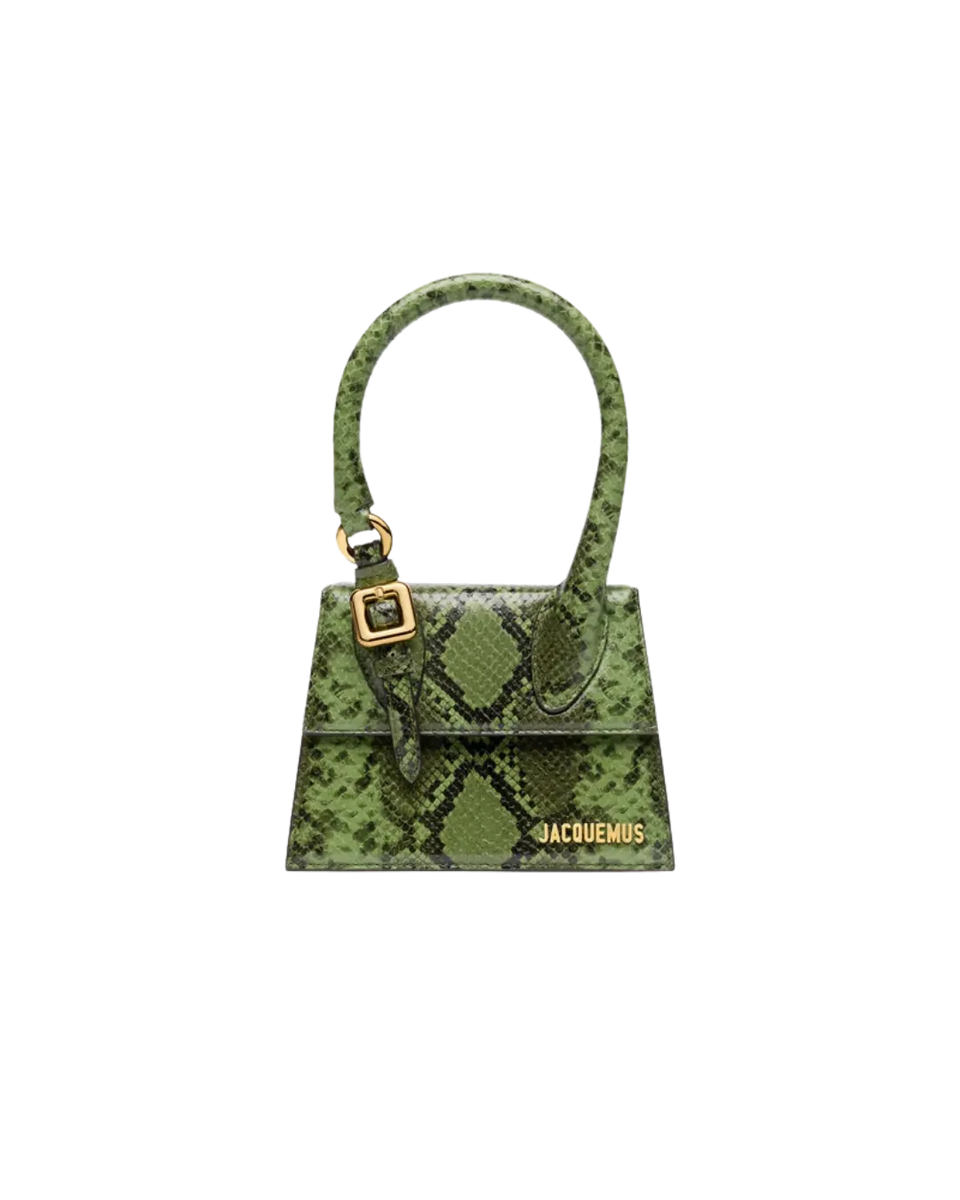 Jacquemus The Medium Chiquito With Buckle Signature Buckled Handbag Green