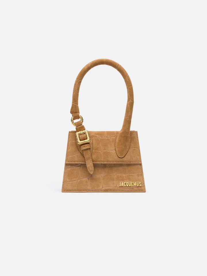 Jacquemus The Medium Chiquito With Buckle Signature Buckled Handbag Camel