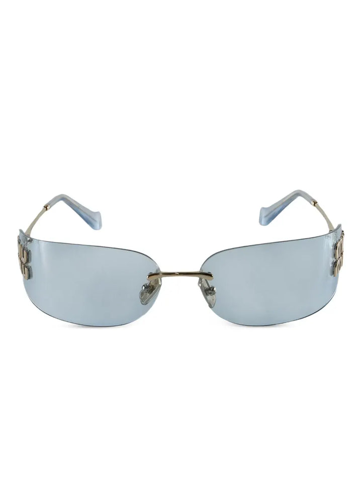 logo-plaque rimless sunglasses