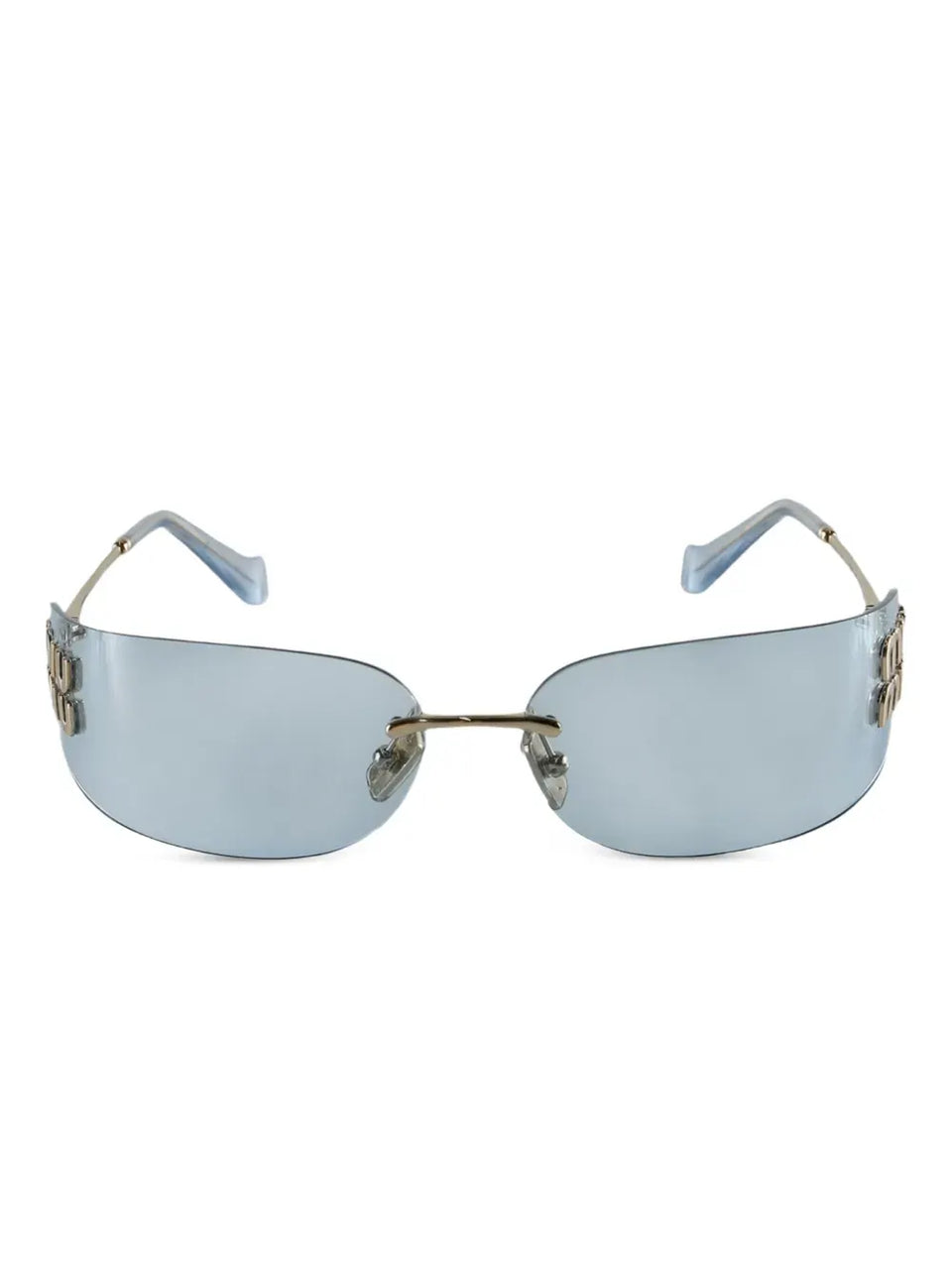 logo-plaque rimless sunglasses
