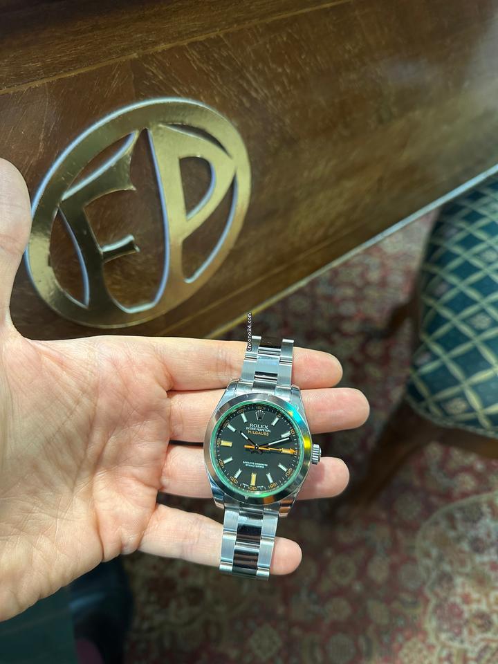 Rolex | Milgauss | ROLEX 116400GV FULL STICKERS MK1 FULL SET BLACK GREEN GLASS | Steel | 40 mm | Steel | Black | Automatic
