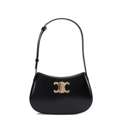 Medium Tilly Bag Triomphe in Black Canvas Calfskin