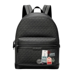 Michael Kors Embellished Medium Cooper Signature Logo Backpack Black