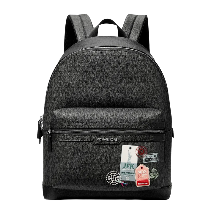 Michael Kors Embellished Medium Cooper Signature Logo Backpack Black