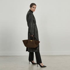 DeMellier The Midi New York mocha suede & mocha smooth