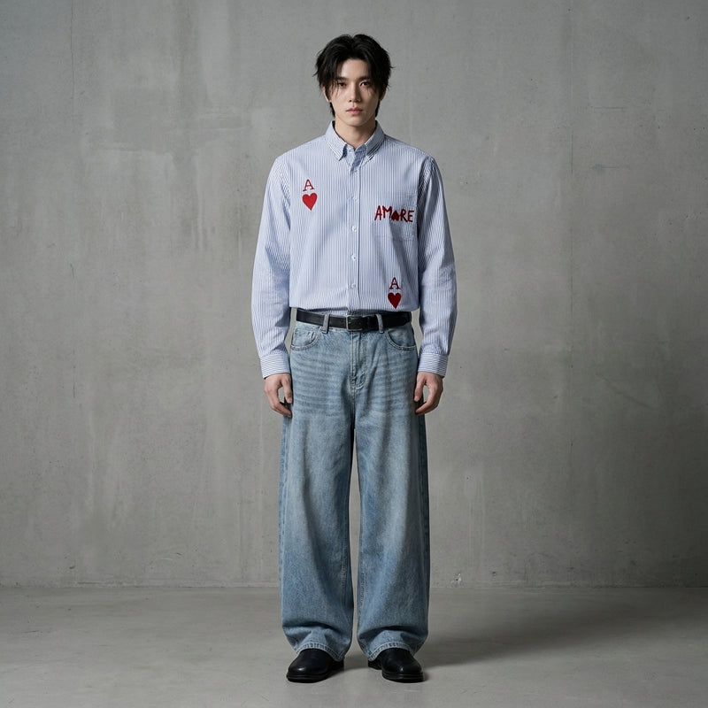 City Off Domes Aamore Blue Stripe Shirt