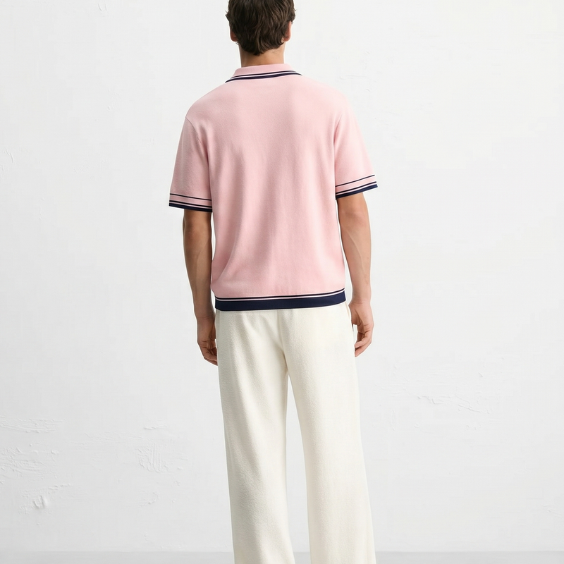 Monaco Knit Polo – Rose