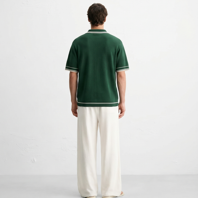 Monaco Knit Polo – Forest