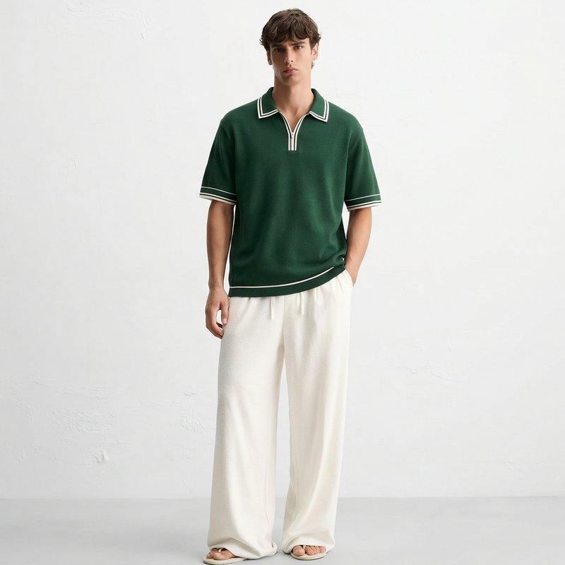 Monaco Knit Polo – Forest