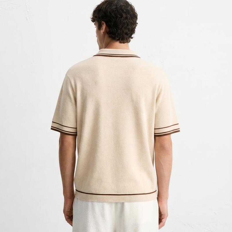 Monaco Knit Polo – Warm Oat