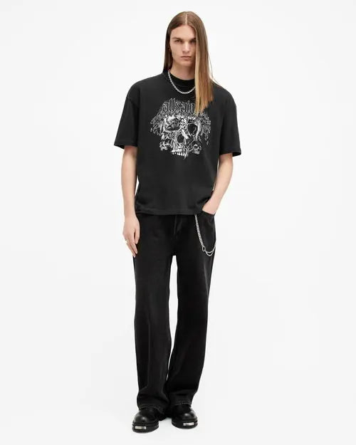 Morph Skull Print Oversized T-Shirt