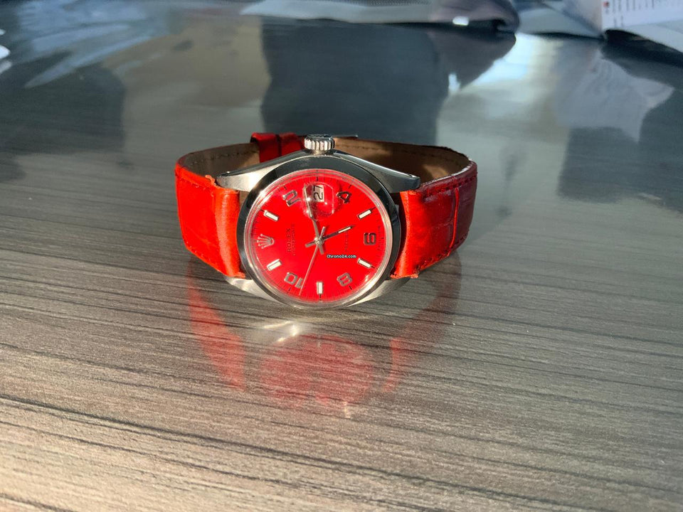 Rolex | Oysterdate Precision | 6494 | Steel | 34 x 42 mm | Leather | Red | Manual winding