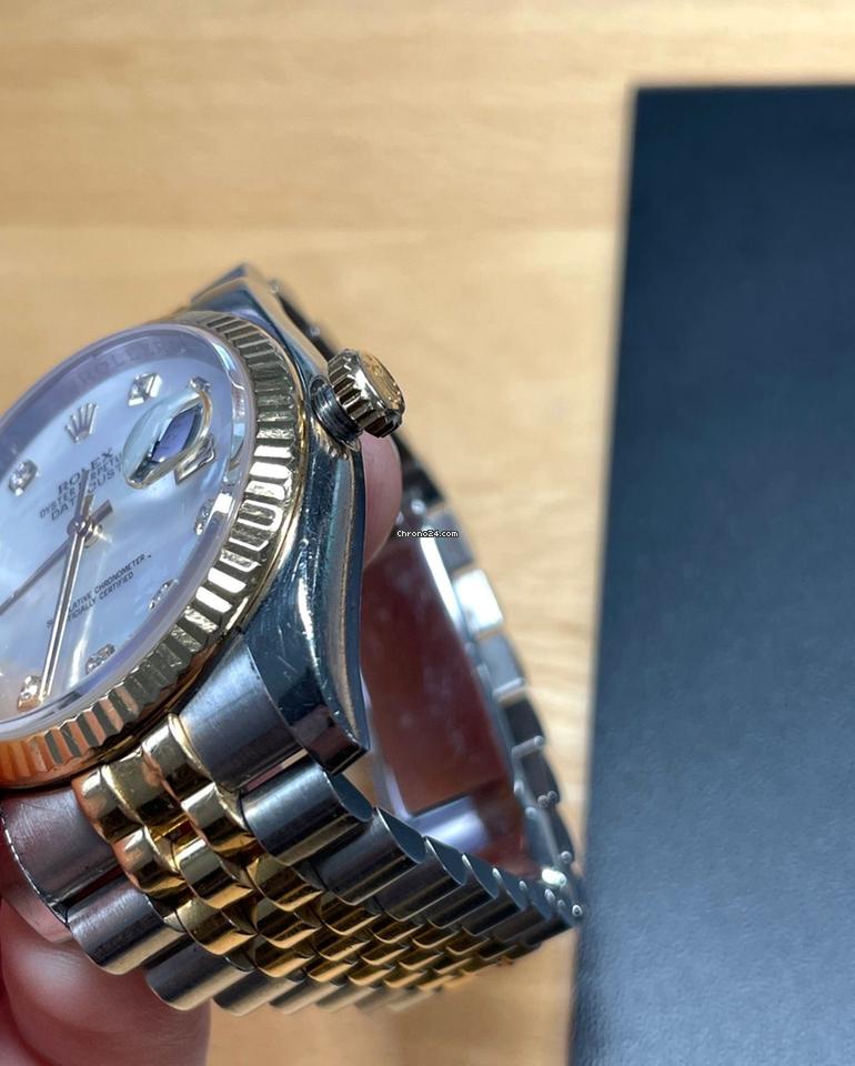 Rolex | Datejust | 116233 | Yellow gold | 36 mm | Gold/Steel | White | Automatic