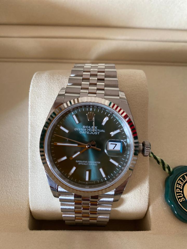 Rolex | Datejust | 126234 | White gold | 36 mm | Gold/Steel | Green | Automatic