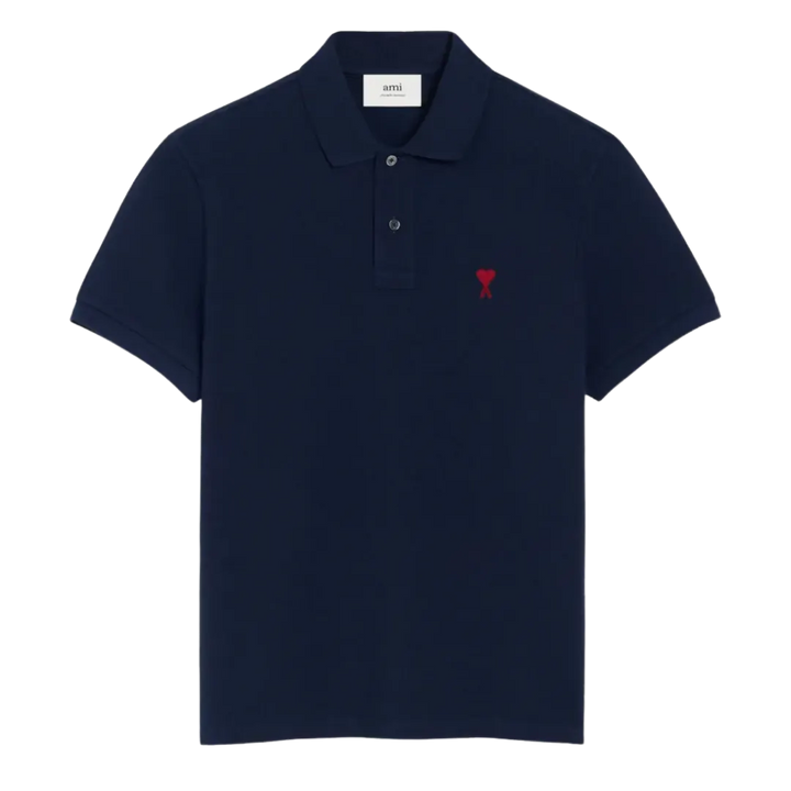 Navy Cotton Ami de Coeur Polo Shirt Ami de Coeur polo shirt in organic cotton pique