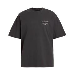 ALLSAINTS Redact Oversized Embroidered Logo T-Shirt Washed Black