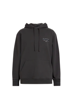 ALLSAINTS Redact Pullover Embroidered Logo Hoodie Washed Black