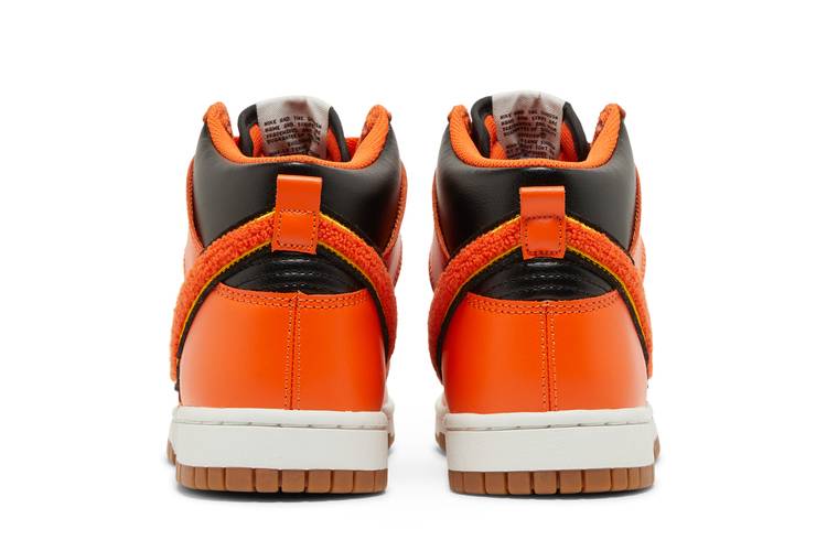 Nike Dunk High Chenille Swoosh Safety Orange