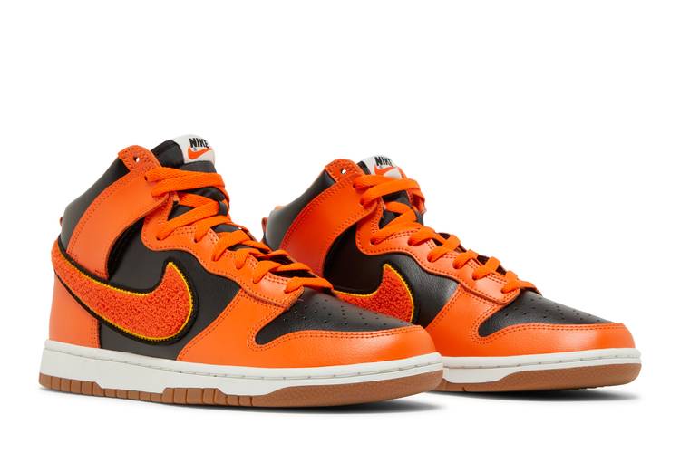 Nike Dunk High Chenille Swoosh Safety Orange