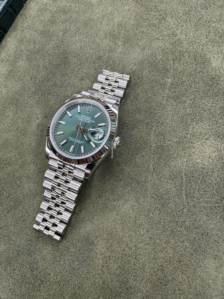 Rolex | Datejust | 126234 | Gold/Steel | 36 mm | Steel | Green | Automatic